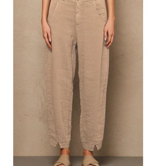 Transit Par Such Linen Blend Gray Split Hem Pants-Size 12 (5) - Picture 5 of 13